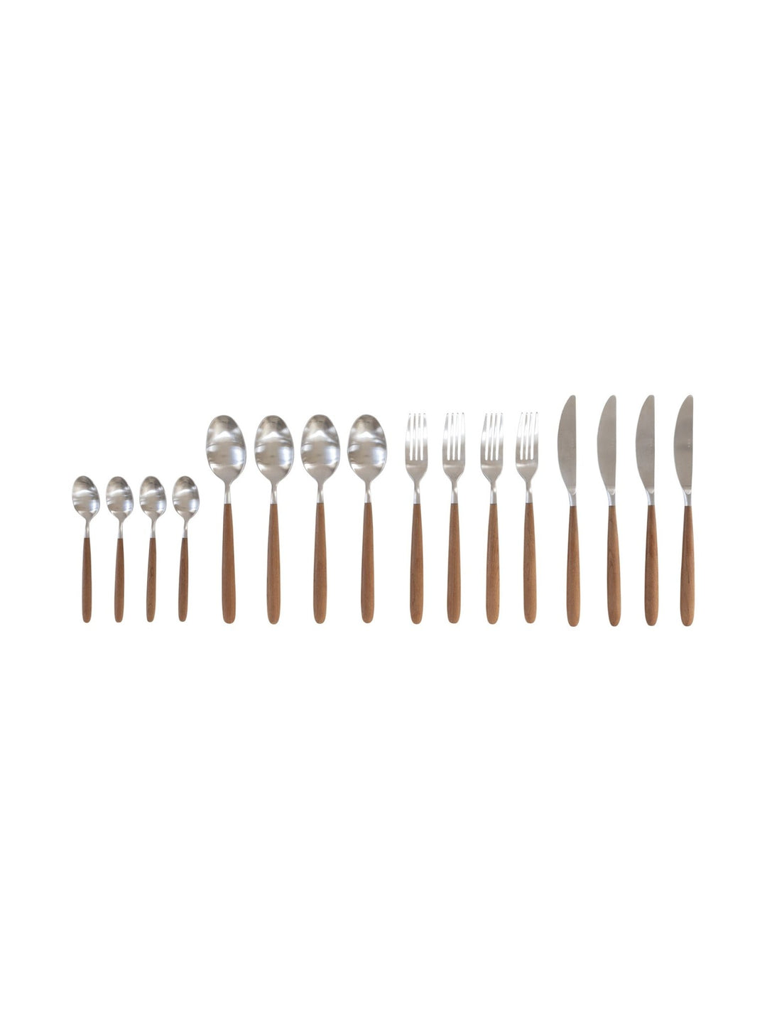 Maple Flatware Cutlery Set 16pcs in Matte Silver - cutlery - Hertex Haus - cutlery