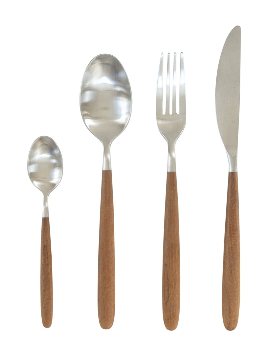 Maple Flatware Cutlery Set 16pcs in Matte Silver - cutlery - Hertex Haus - cutlery