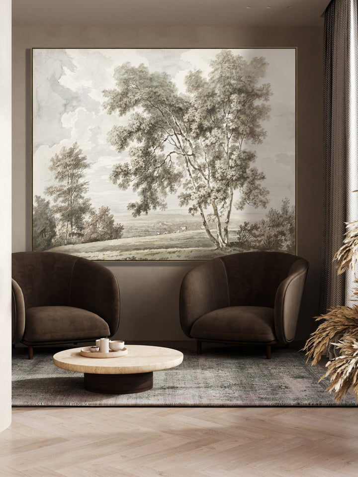 Pastoral Landscape Wall Art in Sepia - Wall Art - Hertex Haus - badge_extra_large