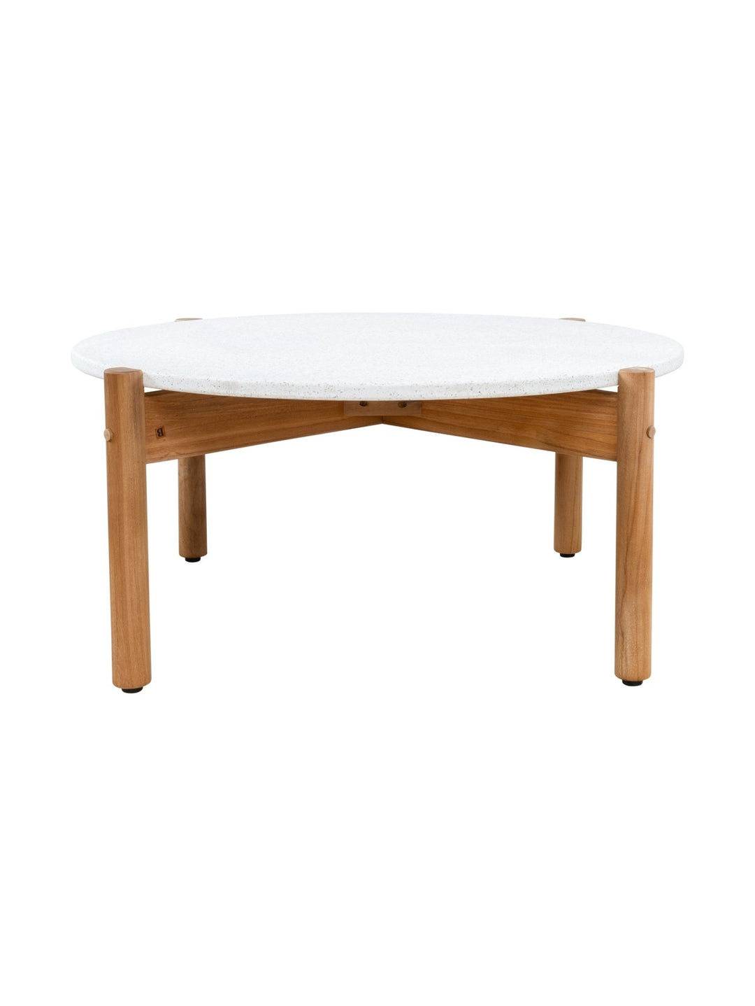 Terrazzo Teak Coffee Table in Sea Shell - Coffee Tables - Hertex Haus - Coffee Tables