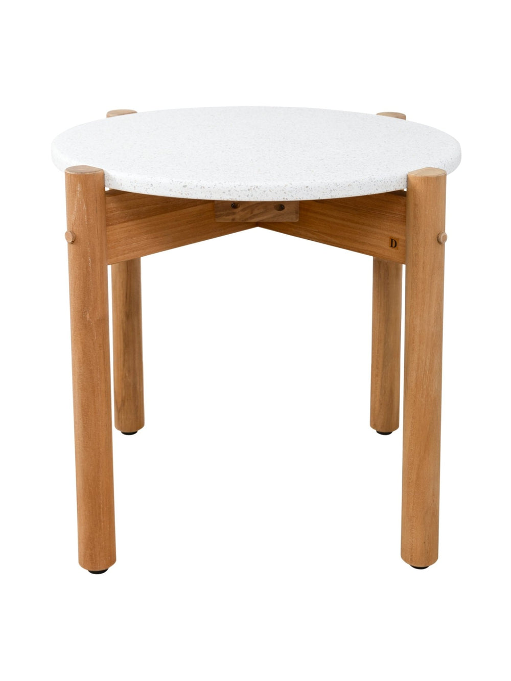 Terrazzo Teak Side Table in Sea Shell - side table - Hertex Haus - Furniture