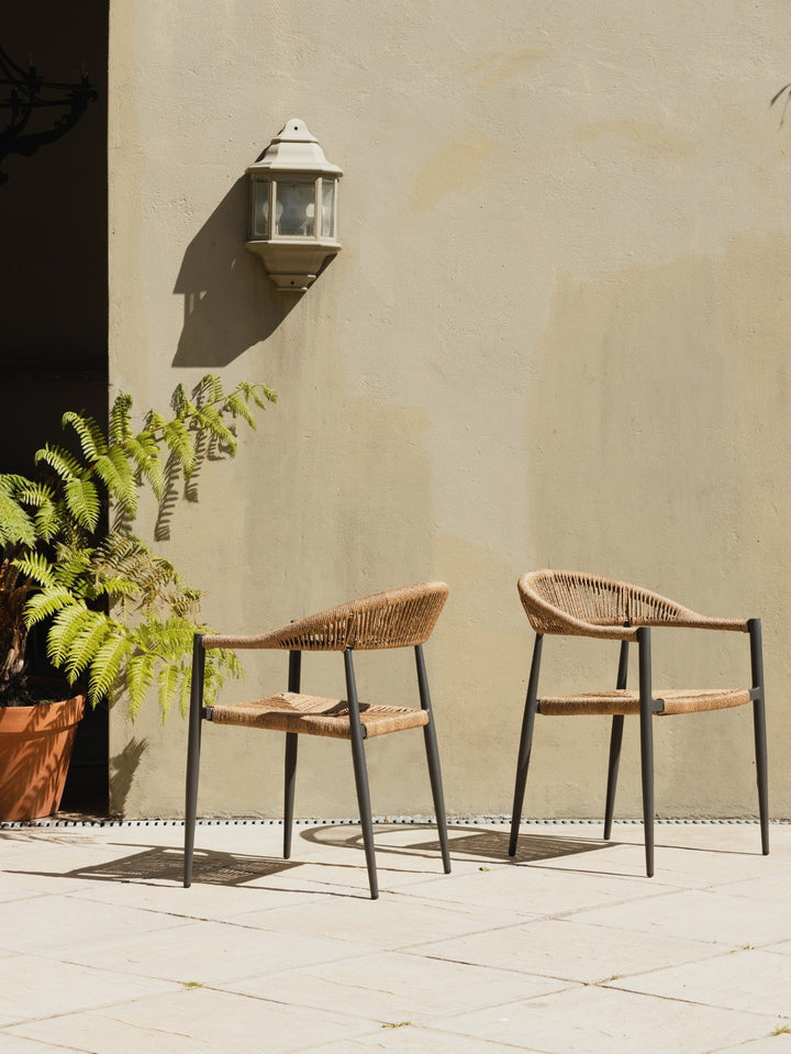 Zion Stackable Outdoor Chair in Tawny Bark - Hertex Haus - badge_fully_outdoor
