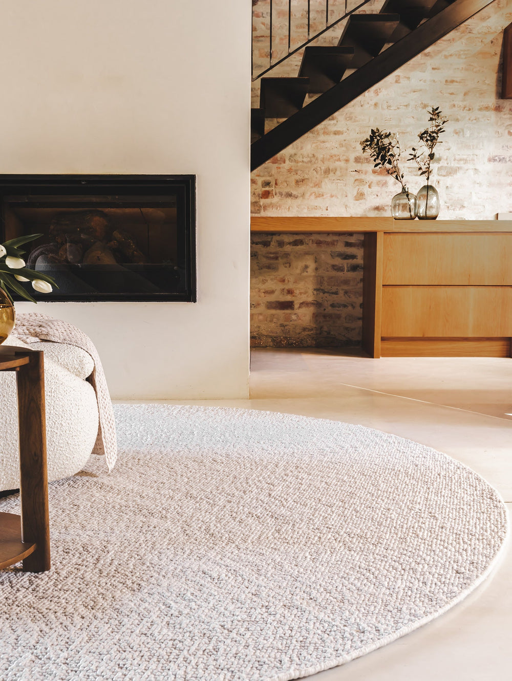 Cobbles Round Rug in Pumice - Round Rug- Hertex Haus Online - Design