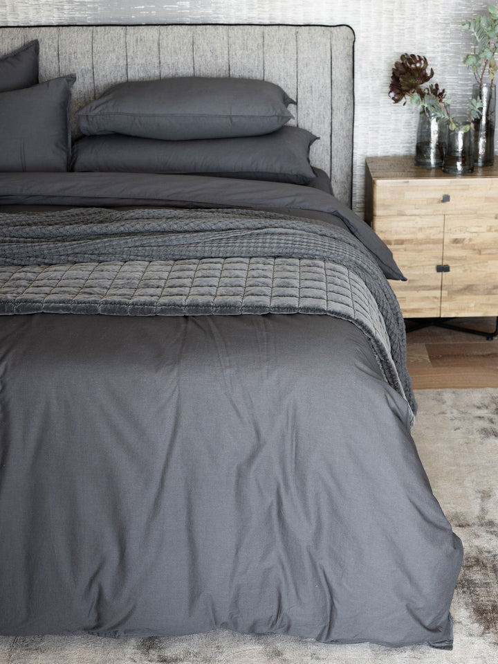 Cotton Wash Bed Set in Raven - Bed Set- Hertex Haus Online - bed & bath