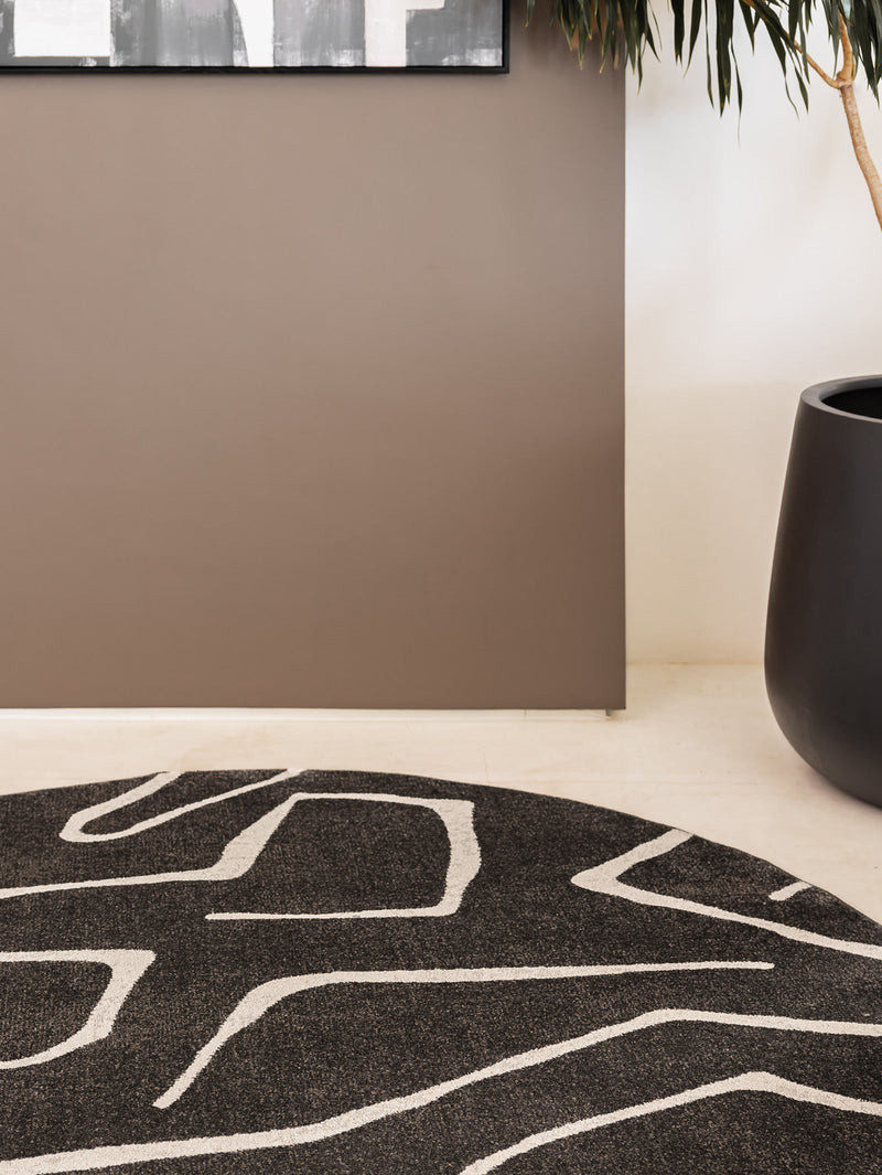 Enigmatic Round Rug in Granite - Round Rug- Hertex Haus Online - Design