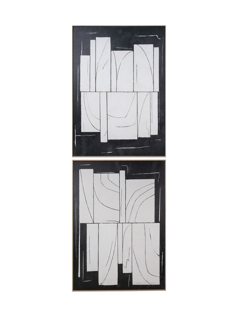 Fragmented Wall Art Set of 2 in Domino - Wall Art- Hertex Haus Online - abstract art