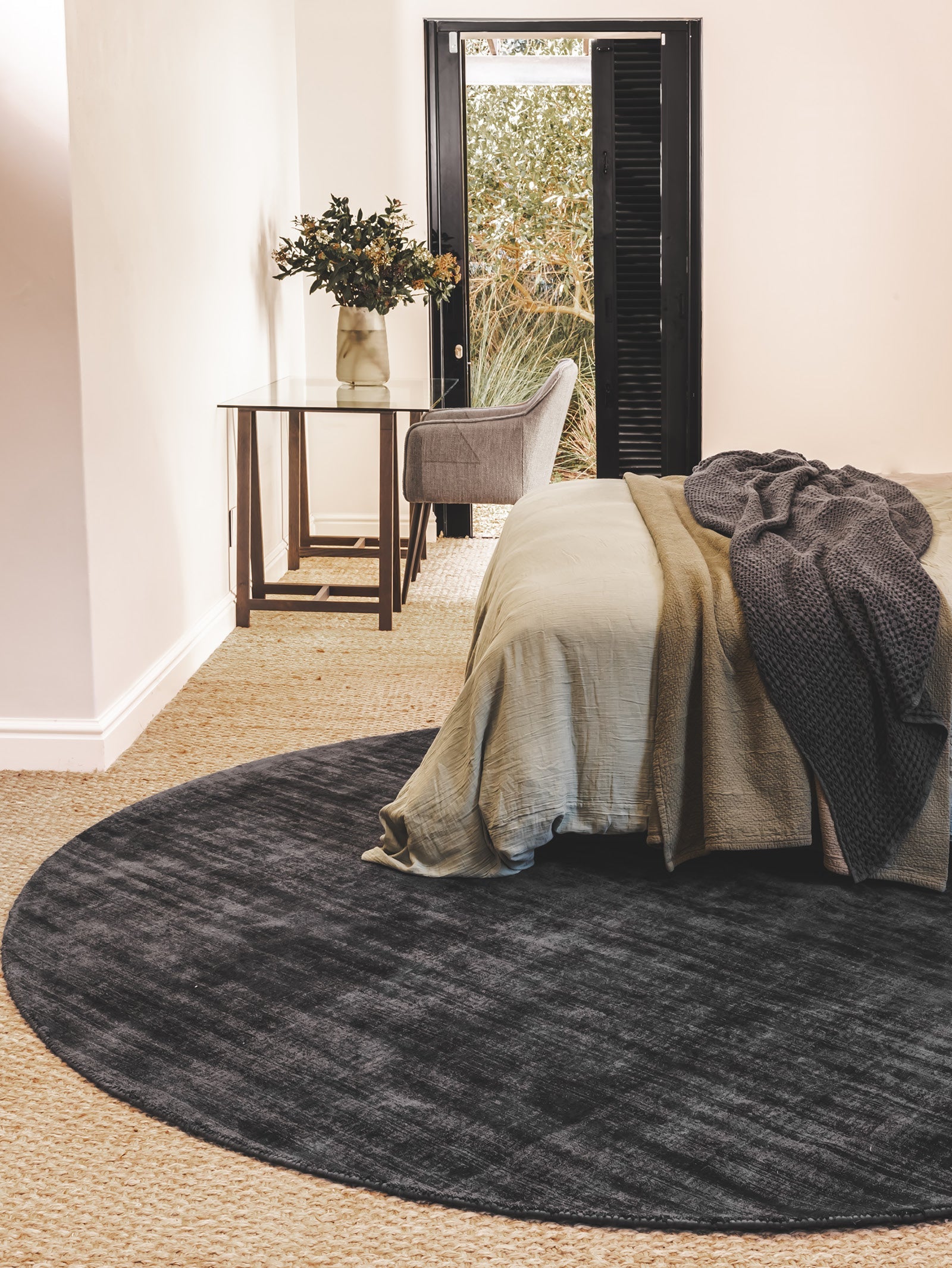 Glorious Round Rug in Carbon - Hertex Haus Online - Hertex Haus
