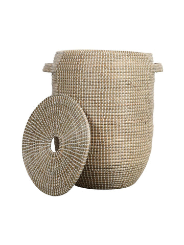 Hanoi Laundry Basket Blanc Small main image 1