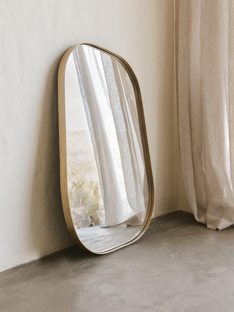 Iseo Mirror in Antique Brass - mirror- Hertex Haus Online - Brass