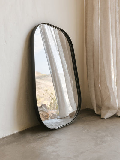Iseo Mirror in Matt Black - mirror- Hertex Haus Online - Brass
