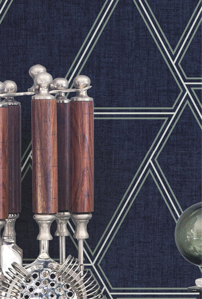 Pathways Wallpaper in Navy - Hertex Haus Online - Homeware