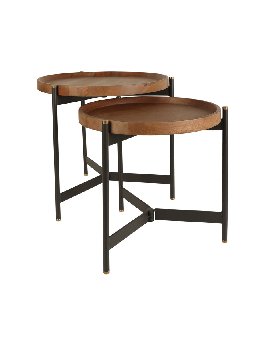 Roundhouse Side Table Set in Nutmeg - side table- Hertex Haus Online - Furniture