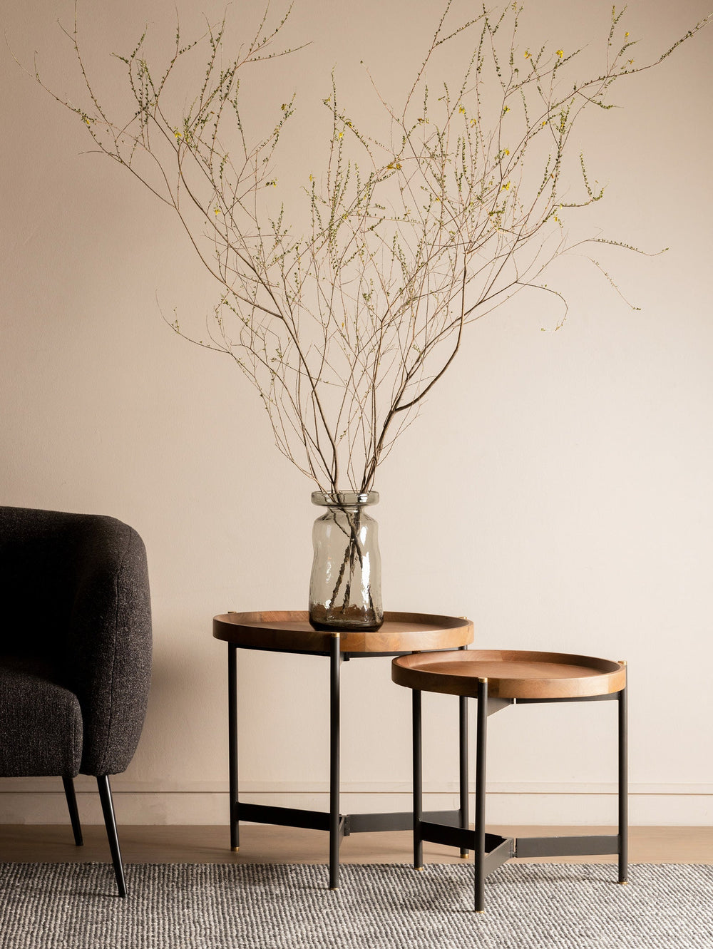 Roundhouse Side Table Set in Nutmeg - side table- Hertex Haus Online - Furniture