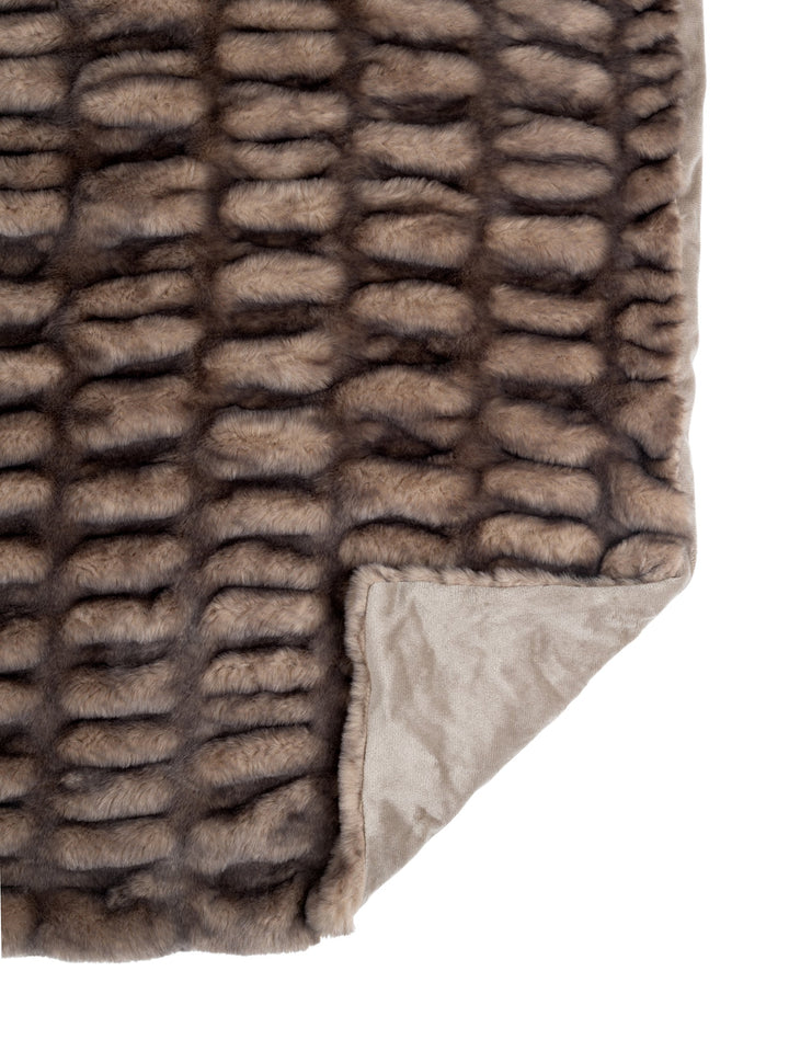 Sensorial Fur in Truffle - Blankets- Hertex Haus Online - badge_machine_washable