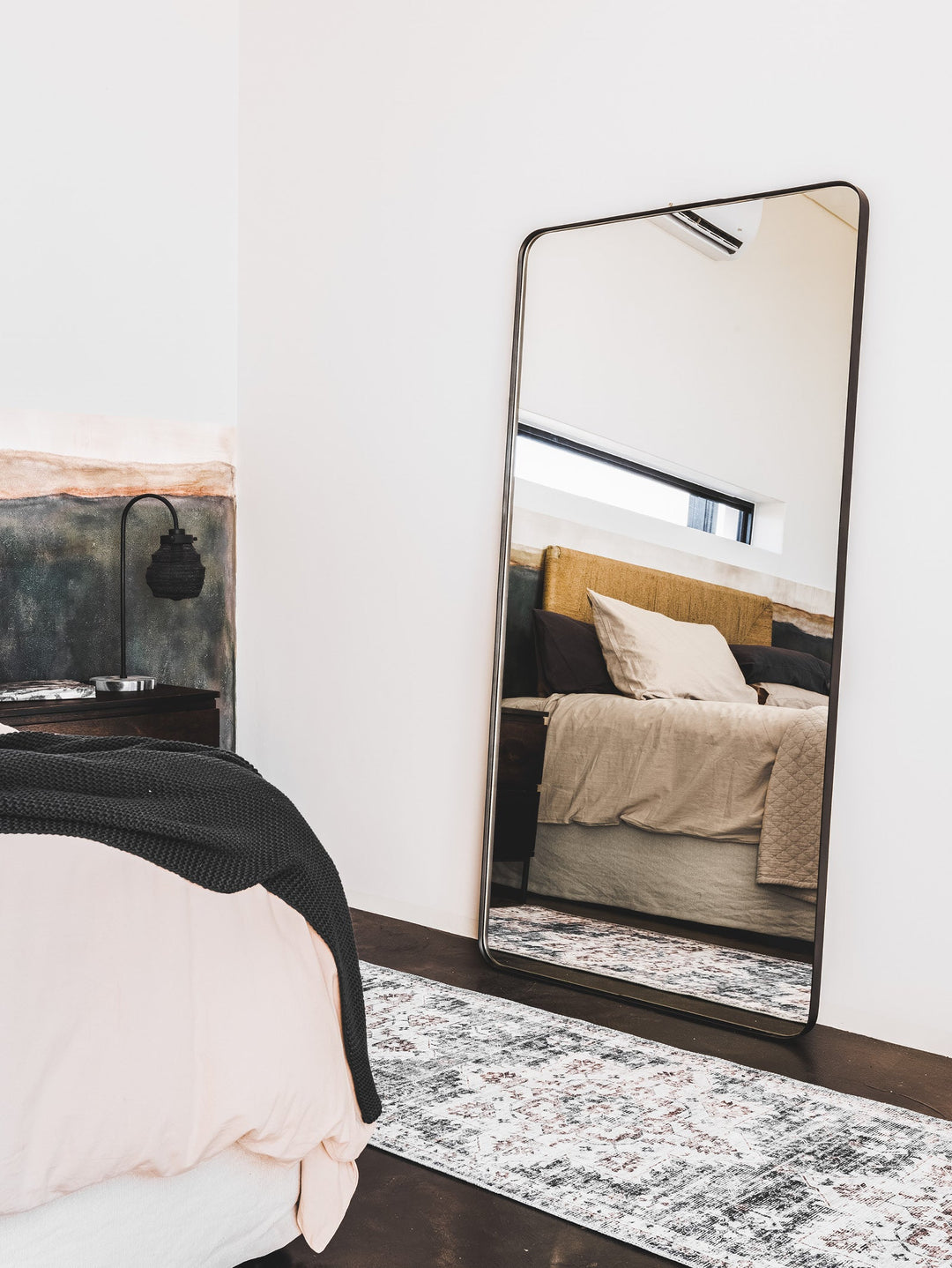 Varese Floor Mirror in Matte Black - mirror- Hertex Haus Online - Blacks