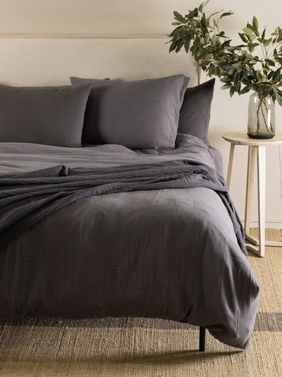 Whisper Dual Layer Bed Set in Smoke - Bed Set- Hertex Haus Online - bed & bath